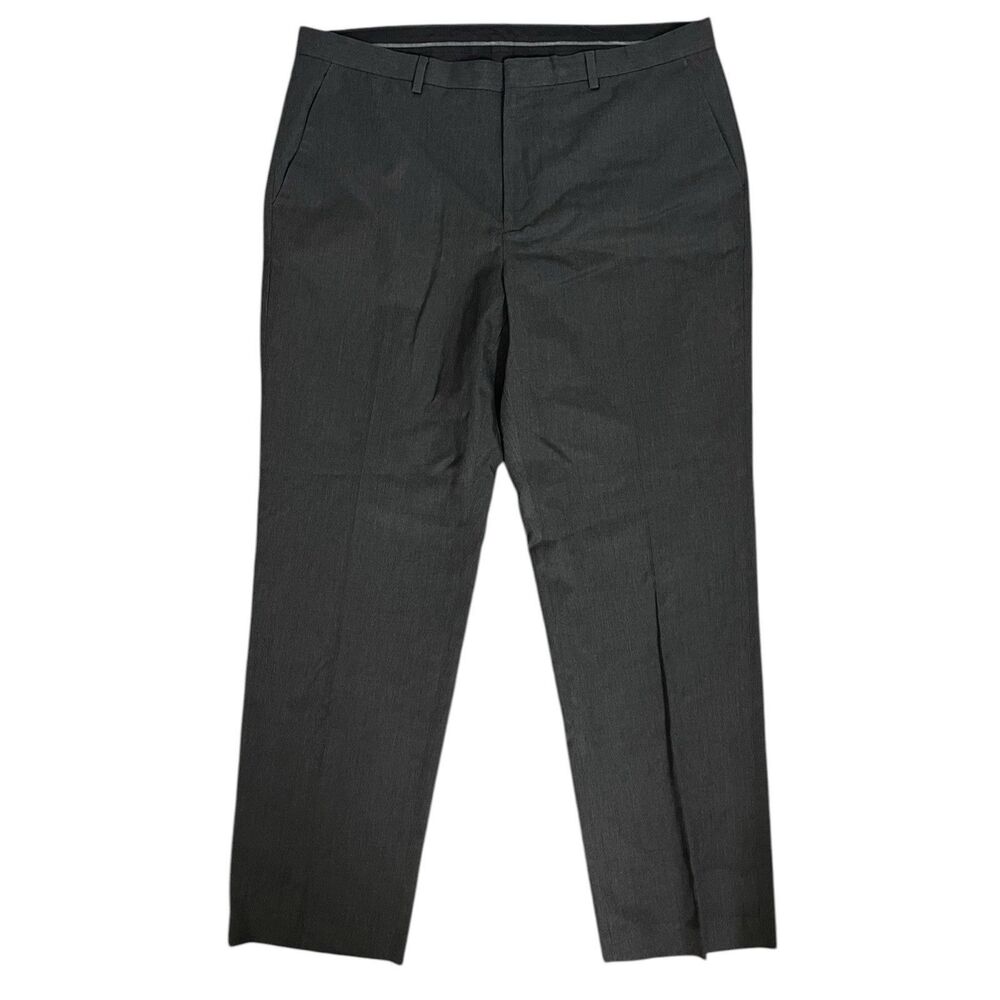 Calvin Klein Men’s Dress Pants Gray 38x32 Straight Fit Flat Front
